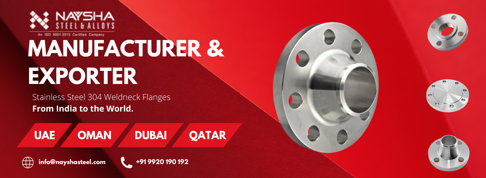 Stainless Steel 304 Weld Neck Flanges Manufacturer and Exporter in Saudi Arabia