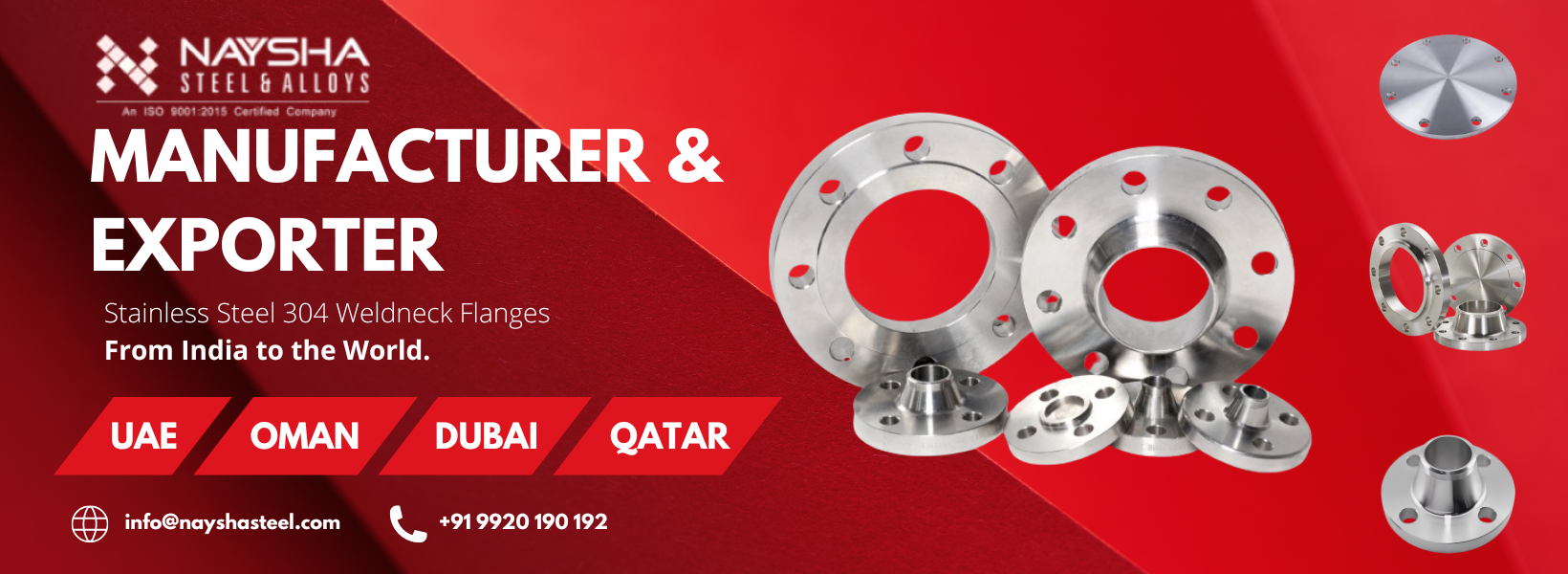 Stainless Steel 304 Weld Neck Flanges Manufacturer and Exporter in UAE