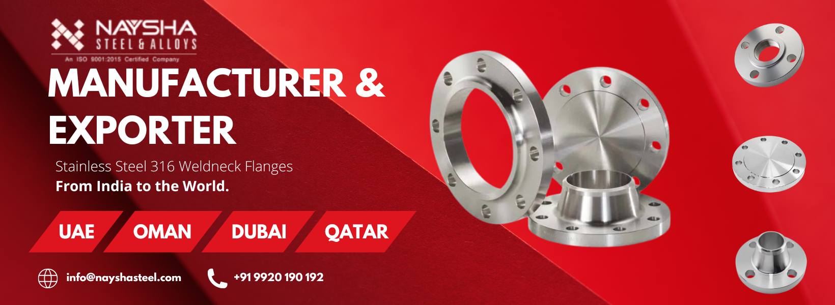 Stainless Steel 316 Weld Neck Flanges Manufacturer and Exporter in Saudi Arabia